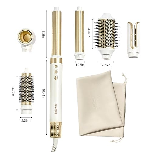 GLAMUP 6-in-1 Extra Long Wrap AirCurler, Hot Air Styler, Fast Drying | 110k RPM High-Speed Motor & Negative Ions, Frizz-Free, No Heat Damage, Volumizer & Straightener for All Types, Travel Pouch thumbnail 11