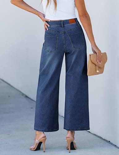 luvamia Wide Leg Jeans for Women High Waisted Relaxed Fit Trendy Stretchy Denim Pants Ankle Trouser Jeans with Pockets thumbnail 2