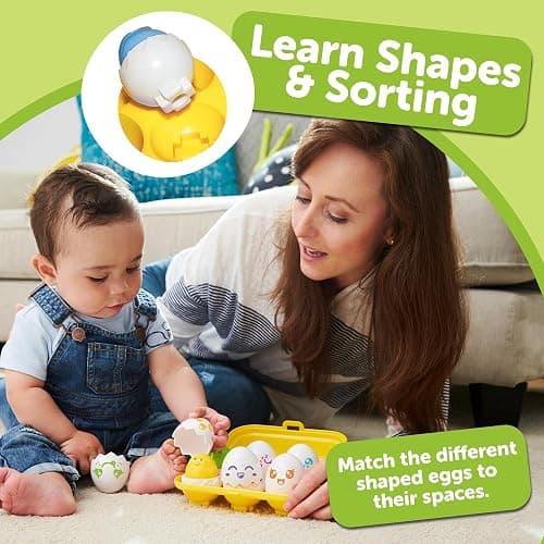 TOMY Toomies Hide & Squeak Eggs Toddler Toys - Matching and Sorting Games - Toddler Sensory Toys for Hand Eye Coordination and Color Recognition - Ages 6 Months and Up thumbnail 4