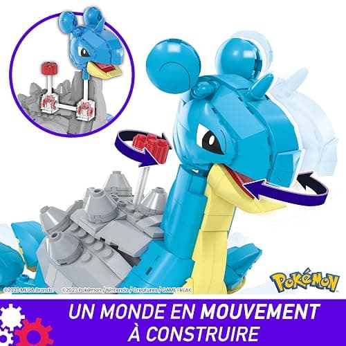Mega Pokémon Figurine Action Lokhlass 16 cm, Jeu De Briques De Construction pour Enfants Et Adultes, Modèle Pokémon À Collectionner avec 527 Pièces, Jouet pour Enfant de 8 Ans et Plus, HKT26 thumbnail 4