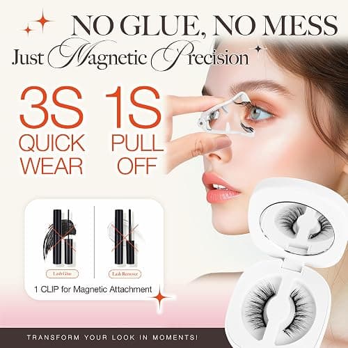 LASHVIEW Upgrade Magnetic Eyelashes with Applicator Reusable Soft Magnetic Eyelashes Natural Look No Glue Needed Lashes Kit Easy to Wear and Remove(A02) thumbnail 8