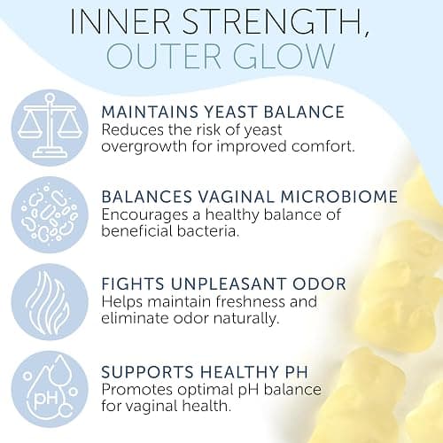 Vaginal Probiotics pH Balance Gummies For Women | Prebiotics and Probiotics for Women | Pineapple gummies for women for ph Balance and Vaginal Health | Vaginal Odor Control 60 Gummies thumbnail 4