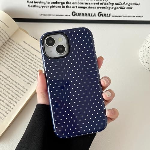 ZTOFERA for iPhone 15 Case Fit for MagSafe, Dots Pattern-Navy Blue | Cute Polka Dot Pattern | Built in Magnetic Support Magnetic Accessory | Hard PC Back+Soft Layer Dual Protective Phone Case thumbnail 7