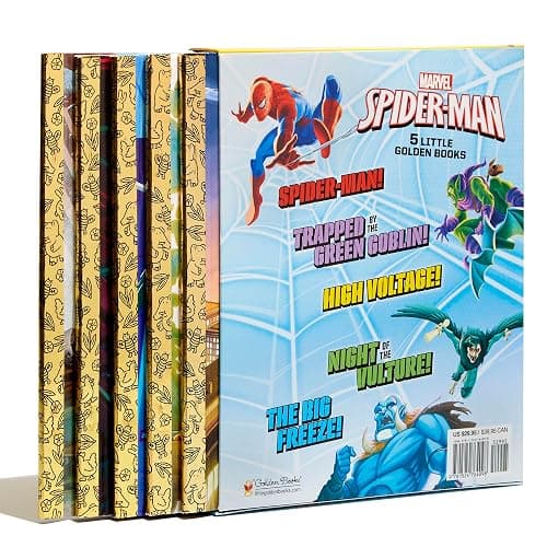 Spider-Man Little Golden Book Library (Marvel): Spider-Man!; Trapped by the Green Goblin; The Big Freeze!; High Voltage!; Night of the Vulture! thumbnail 2