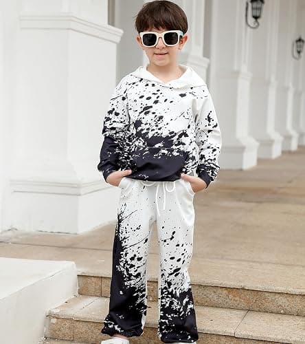 Belovecol Boys Hoodie Pant Set 3D Print Hooded Sweatshirt Sweatpant Suit 2 Piece Clothing Set for 5-14 Years thumbnail 2