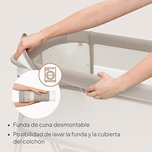lionelo Luna Cuna de colecho portátil con colchon Cuna de Viaje Bebe co-Sleeping Desde recién Nacido hasta los 9 kg Altura e inclinación Regulables 4 Ruedas con Bloqueo ventilada | De Colecho, Portátil con Colchón Cuna de Viaje Bebé Co-Sleeping desde Recién Nacido, Ruedas con Bloqueo Ventilada thumbnail 5