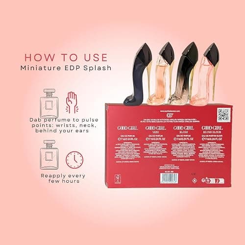 Carolina Herrera Good Girl Perfume for Women 4 Pc Mini Splash Gift Set thumbnail 3