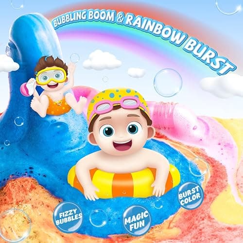 CLOUQUAR Kids Bath Bomb Potions, 6 Pack Non-Toxic Fizzy Bubble Bath Explosions, Colorful Burst Bath Potions for Kids, Scientific & Magical Bath Time Buddy thumbnail 2
