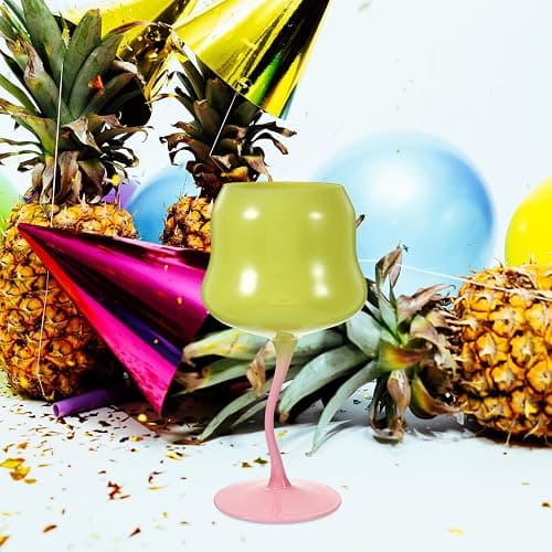 Amosfun Rose Cocktail Glasses Cute Wine Goblet Decorative Stemmed Cup Colored Shaped Glassware for Wine Drinks Ice Cream Dessert Yellow - Yellow thumbnail 7