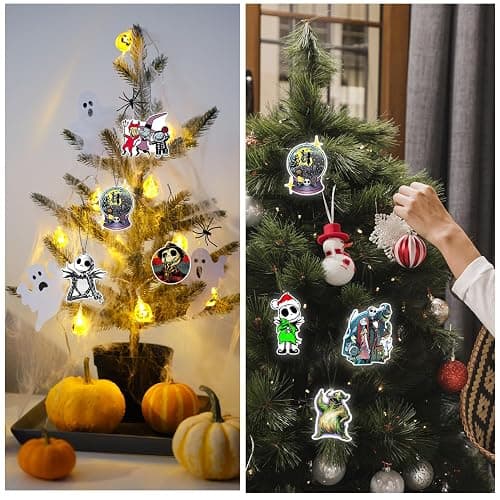 Babymiu Horror Christmas Skull Car Air Freshener Card Pendant（8Pack Fresh Ice Scent） Gifts Cartoon Halloween Merch Party Supplies Room Decor Accessories for Hanging Rearview Car Interior thumbnail 6