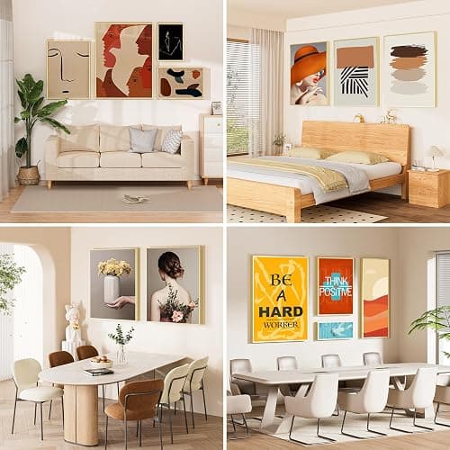 Natural Homi 4x11 Aluminum Metal Picture Frame,Tempered Glass Gold Photo Frame 4x11 for Family Photo,Posters,Art,Document to Wall Mount Horizontally or Vertically thumbnail 7