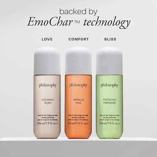 philosophy hair and body mists – long-lasting fragrance mists for women with skin-loving ingredients – hydrates & refreshes for 24 hours – vanilla, pistachio & coconut scent options thumbnail 10