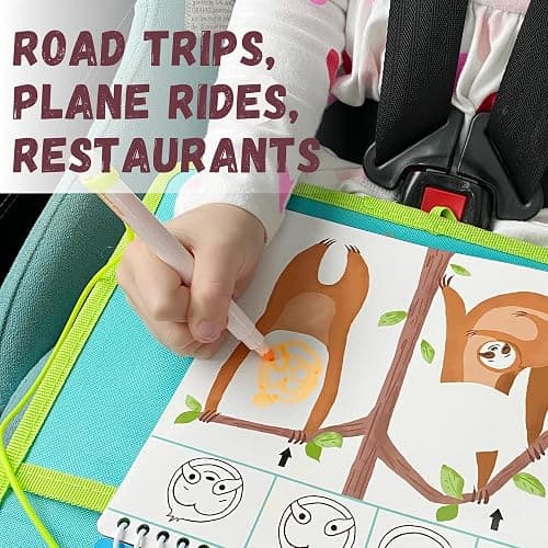 Totebook Kids Travel Educational Activity Book with Washable Markers - Car and Airplane Activities, Learning Toys for Toddlers- Reusable Stickers for Ages 4, 5, 6 (Jungle & 2 Extra Books) thumbnail 6