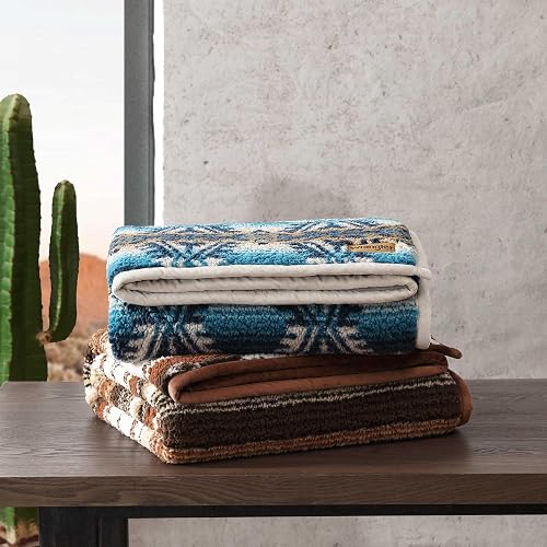 Wrangler - Blanket, Super Soft Sherpa Bedding with Corduroy Reverse, Yellowstone Inspired Throw Blanket for Couch or Bed (Frontier Turquoise, 50" x 60") thumbnail 5