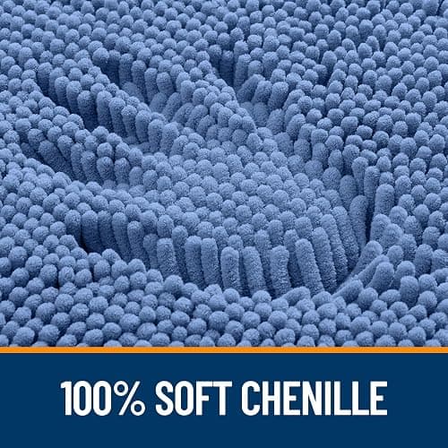 OLANLY Bathroom Rugs 30x20, Extra Soft Absorbent Chenille Bath Rugs, Rubber Backing Quick Dry, Machine Washable Bath Mats for Bathroom Floor, Tub and Shower, Home Decor Accessories, Cornflower Blue thumbnail 4