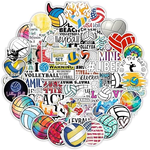 Volleyball Stickers, 100PCS Motivational Volleyball Water Bottle Stickers for Kids, Anywhere You Need Vinyl Waterproof Stuff - Image 1