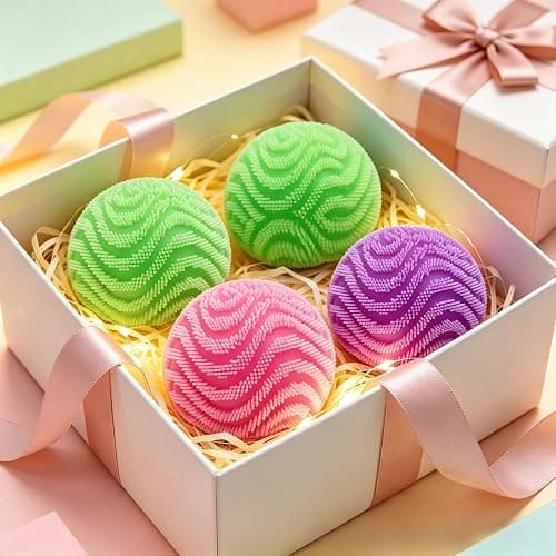 Fuzz Ball Squishy Stress Ball, Stress Fun Desk Fuzz Squeeze Ball, Squishy Ball Calming Tactile Grip for Focus & Relaxation (Green) thumbnail 2