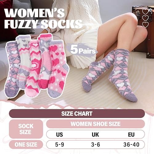 Anlisim Fuzzy Socks for Women, Soft Comfy Cozy Fluffy Thick Winter Warm Fleece Slipper Socks thumbnail 4