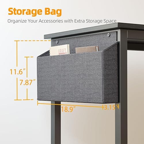 TIQLAB Small L Shaped Desk with Power Outlets - 40 inch Gaming Corner Computer Desk Writing Table, Reversible Large Storage Shelves, Bookshelf Workstation for Study Play Work Home Office, Black thumbnail 7
