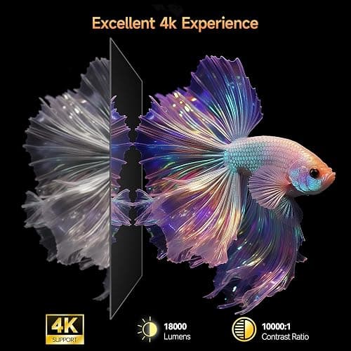 Mini Projector with WiFi and Bluetooth, Portable Projector Native 1080P Support 4k with 180° Adjustable Stand, Max 180" Display Proyector Built-in Speakers thumbnail 2