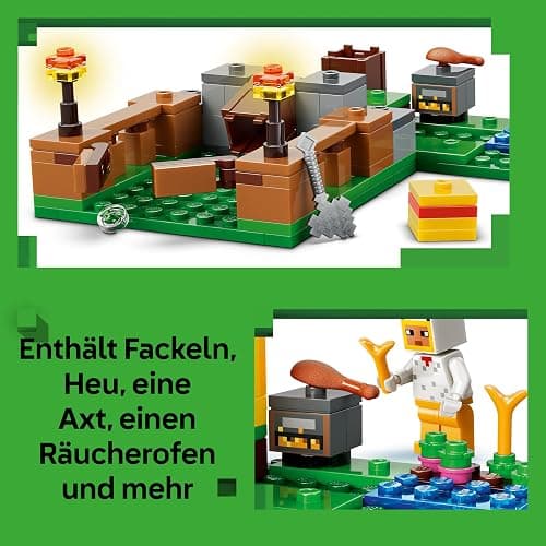 LEGO Minecraft Hühnerfarm - Spielzeug zum Bauen mit Hühner Fan Minifigur, Baby Zombie und Fuchs Figuren - Set mit Minecraft Figur - Ostergeschenke für Jungen und Mädchen ab 7 Jahren - 21585 thumbnail 5