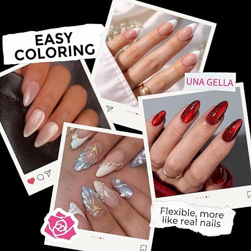 UNA GELLA Almond Nail Tips Medium 216pcs X-Soft Gel Press On Nails | 12 Sizes Fake Nails, Natural Fit, Lightweight Design, DIY Nail Art, Extensions, French Styles and Salon Looks thumbnail 3