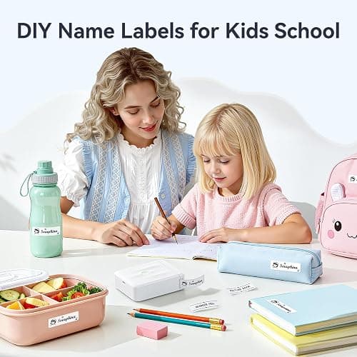 NIIMBOT D110 Upgraded Version Mini Label Maker Machine with 3 Tapes, Portable Bluetooth Thermal Printer, Sticker Labeler with Multiple Templates for Office Organization Home Kitchen School, White thumbnail 2