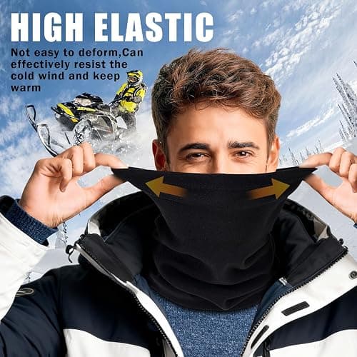 MOBUR 2 Pack Winter Neck Gaiter, Neck Warmer Face Scarf, Windproof Face Mask Cover Cold Weather Scarf for Men and Women thumbnail 3