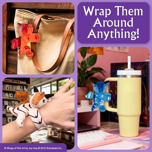 Tui T. Sutherland's Wings of Fire Cutie Cuff Dragonet Prophecy Plush Slap Bracelet, 8 to Collect including Clay, Tsunami, Starflight, Glory, Sunny, Morrowseer, Queen Scarlet, and Blister thumbnail 7