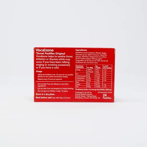 Vocalzone Pastilles 3 Flavour Bundle. for Hard Working Voices. Multi-Pack (3 x 24) Including Honey & Lemon, Blackcurrant & Original. thumbnail 6