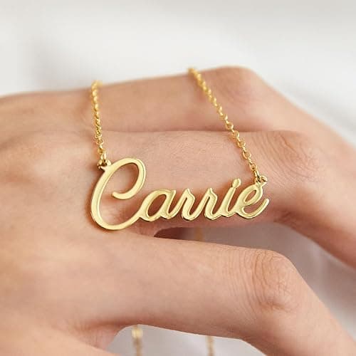 Name Necklace Personalized - Custom Name Necklace for Women in Sterling Silver or Gold-plated - Customized Nameplate Jewelry - Customizable Necklace with Name - Perfect Personalized Gift for Her thumbnail 4