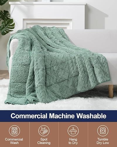Super Fuzzy Soft Sherpa Fleece Weighted Blanket, 15 lbs Dual Sided Fluffy Heavy Weighted Blankets for Adults - No Bunching with Double Layers of Soft Inner Lining (60"x 80", 15 Pounds) thumbnail 5