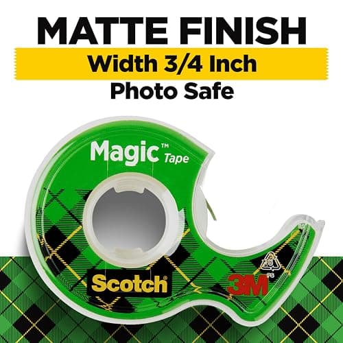 Scotch Magic Tape, 3 Dispensered Rolls, Numerous Applications, Invisible, Clear Tape Engineered for Repairing, 3/4 x 300 Inches thumbnail 2