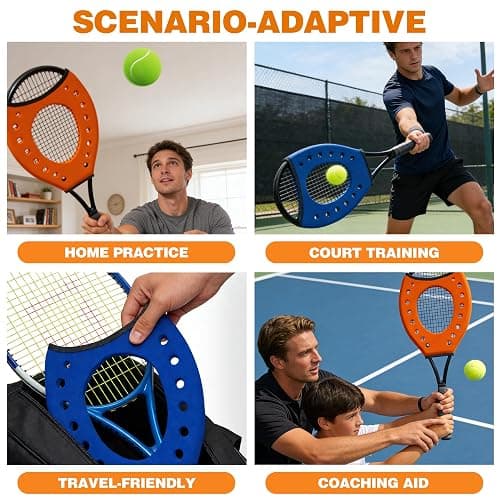 MR Sweet Spot Trainer, Tennis Racket Sweet Spot Trainer Protection Cover, Tennis Pointer Swing Training Aid Protection Cover Swing Training Aid for Starter, Set of 2 thumbnail 6
