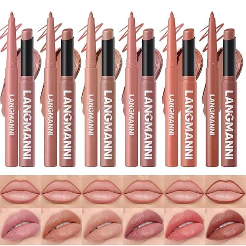 12Pcs Matte Lipstick + Lip Liner Pens Lip Combo Sets, Creamy Matte Lip Makeup Kit Long-Lasting Waterproof, Smudge-Proof Highly Pigmented Formula, Neutral & Nude Shades Makeup Set (Everyday Nudes Set) - Image 1