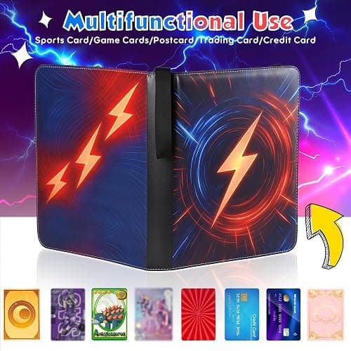 4-Pocket Trading Card Binder – Holds 440 Cards with 55 Removable Sleeves, Waterproof Card Holder Album for Standard Size Cards, Portable Collector Storage & Display Case thumbnail 5