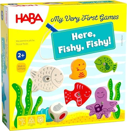 HABA My Very First Games - Here Fishy Fishy! Magnetic Fishing Game Ages 2+ Made in Germany Toddler Games, Learning Toys, Preschool Toys - English Box - Image 1