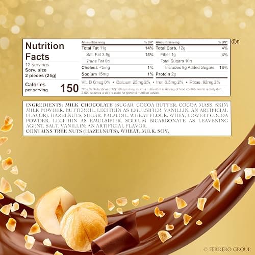 Ferrero Rocher Gourmet Hazelnut Milk Chocolate Gift Box, 24 Individually Wrapped Chocolates, 10.6 oz thumbnail 2