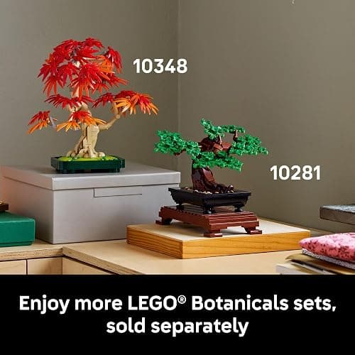 LEGO Botanicals Japanese Red Maple Bonsai Tree Building Kit for Adults 18+ - Unique Home Decor DIY for Room or Office - Housewarming Gift Idea for New Home - Plant Decor for Desk or Bookshelf- 10348 thumbnail 7