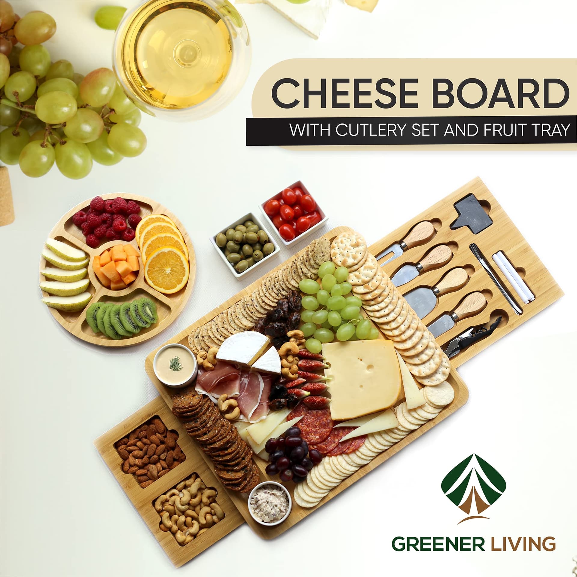Unique Cheese Board Birthday Gifts for Women & Men – Perfect Anniversary, Wedding & Housewarming Gifts for Couples, Mum, Dad, Her & Him – Charcuterie Board with Knife Set thumbnail 3
