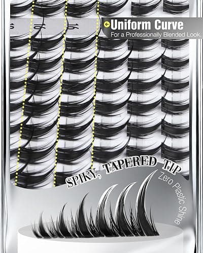 Viva Lash Clusters Kit Manga Eyelash Clusters Anime Individual Lashes Spiky Cluster Eyelash Extensions Kit 8-18MM Fairy Cluster Lashes Clear Band Lashes Clusters with Bond and Seal Lash Glue thumbnail 6