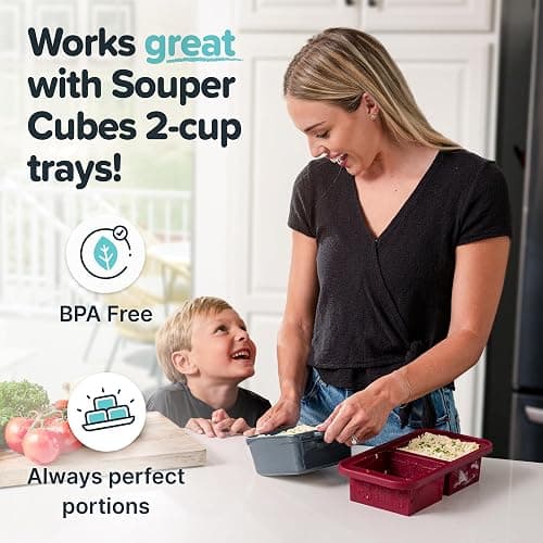 Souper Cubes Stoneware - 5" x 5" Small Ceramic Baking Dish Set with Silicone Covers - Small Casserole Dishes for Oven - Kitchen and Bakeware Essentials - Set of 2 - Charcoal Mini Baking Dishes thumbnail 4
