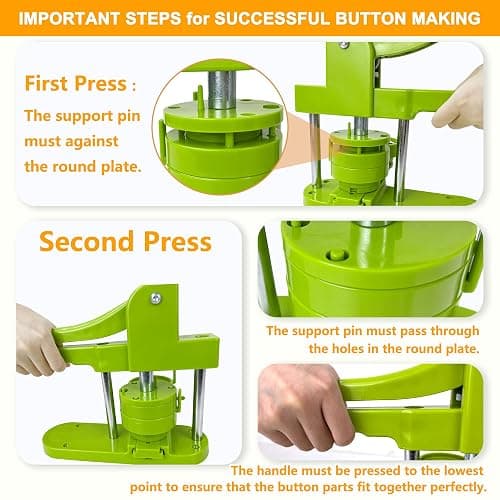 MK.Bear Button Maker Machine - Multiple Sizes 1.25in+2.25in, Kit for DIY Gifts, Button Press Machine with Free 200PCS 32-58mm Supplies & 2 Circle Cutter thumbnail 6