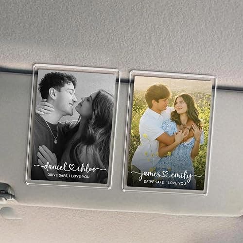 Valentines Personalized Gifts for Him - Personalized Sun Visor Clip with Photo, Custom Polaroid Clip for Car, Valentines, Anniversary, Birthday Gift for Dad, Husband, Car Accessories for Boyfriend thumbnail 3