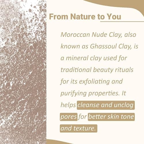 Mi Nature Moroccan Rhassoul Nude (Ghassoul) Clay Powder 227g (8oz) |Premium Face Mask & Hair Cleanser | DIY Cosmetics |Skin & Hair Care thumbnail 2