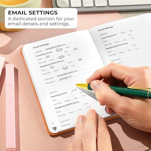 Clever Fox Password Book with alphabetical tabs. Internet Address Organizer Logbook. Small Pocket Password Keeper for Website Logins (Orange) thumbnail 2