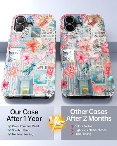 TAMUEL for iPhone 16 Case, Cute Aesthetic Beach Ocean Seashell Collage Summer Phone Case, Compatible with Magsafe, Trendy Coastal Magnetic Slim Shockproof Protective Women Girl Men Cover thumbnail 7