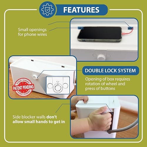 Power Strip Cover Box - Effectively Baby Proofs Power Strip with Patented Dual Lock. Convenient Side Openings for Cords & Cables. Protects Small Hands & Fingers thumbnail 5