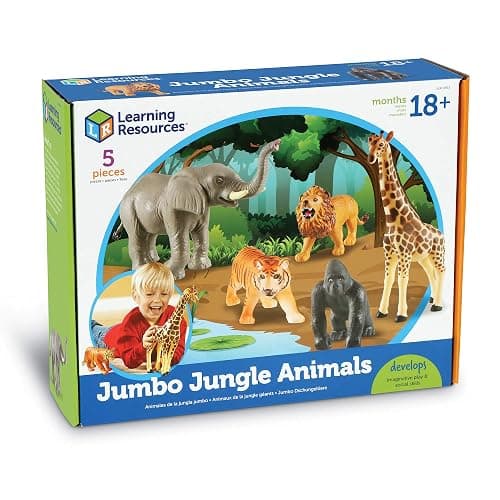 Learning Resources LER0693 Jumbo Jungle Animals, Multicolored thumbnail 7