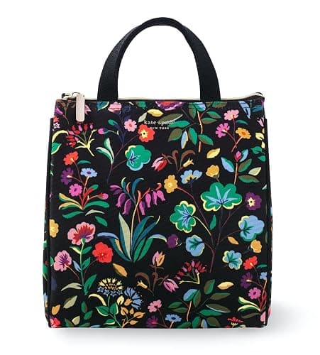 kate spade new york Insulated Lunch Tote, Autumn Floral | Cute Insulated Soft Cooler Bag, Adult Lunch Box with Silver Thermal Interior Lining and Mesh Storage Pocket - Image 1